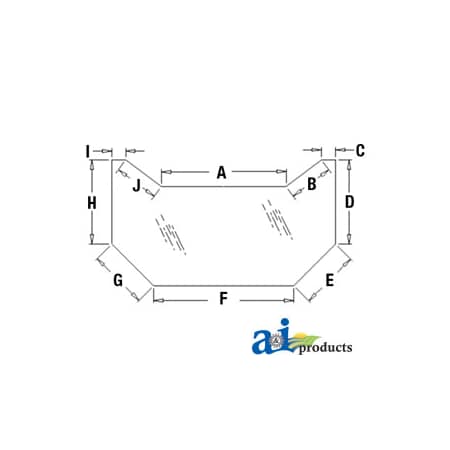 A & I Products Glass, Rear, Lower 52.75" x33.5" x4.25" A-352210A1